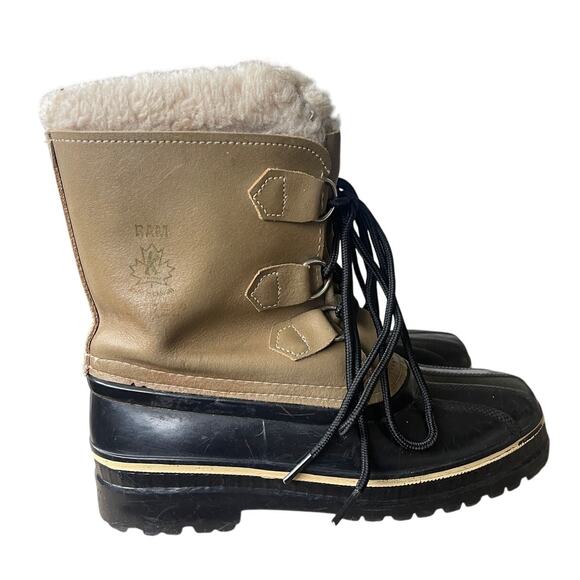 Vintage SOREL Womans 6 RAM Waterproof Snow Boots Shearling WOOL Lining Brown Tan - Picture 3 of 6